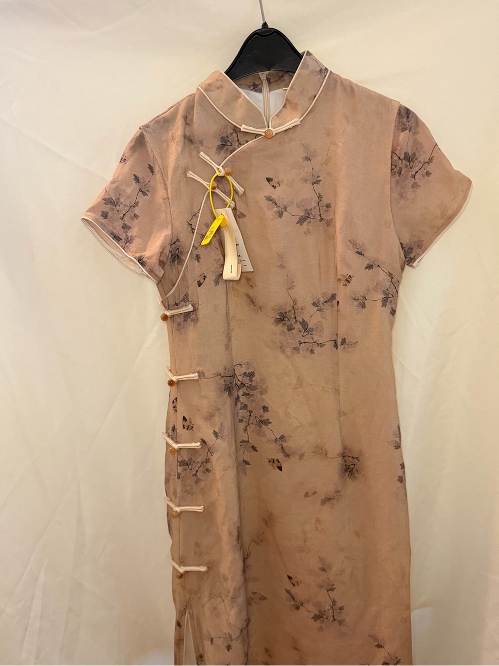 Women's Pink Floral Cheongsam Dress